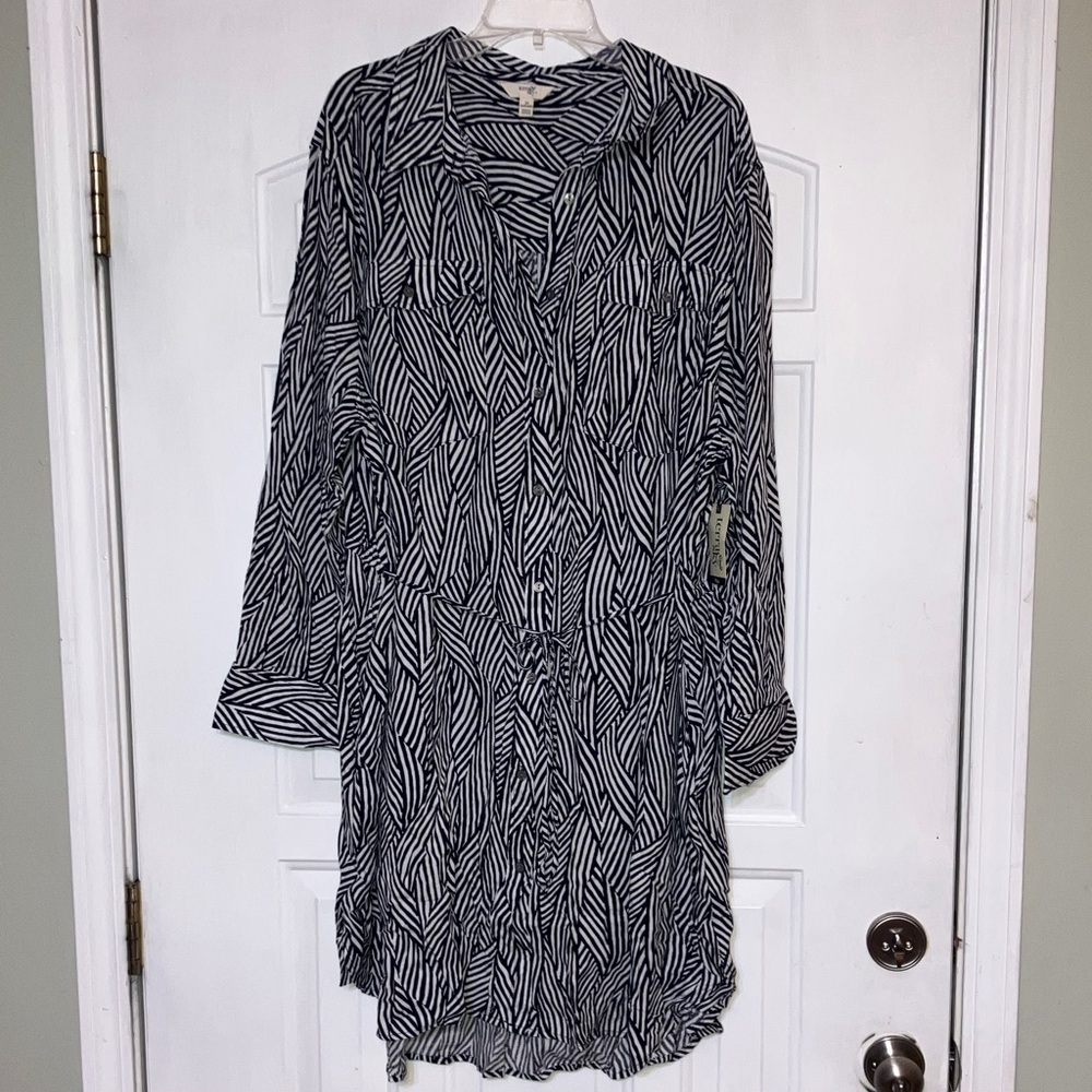 Stylish Navy and White Striped Dress